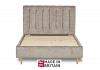 4ft6 Double Kingston fabric upholstered bed frame,vertical pleats shaped head end. 3